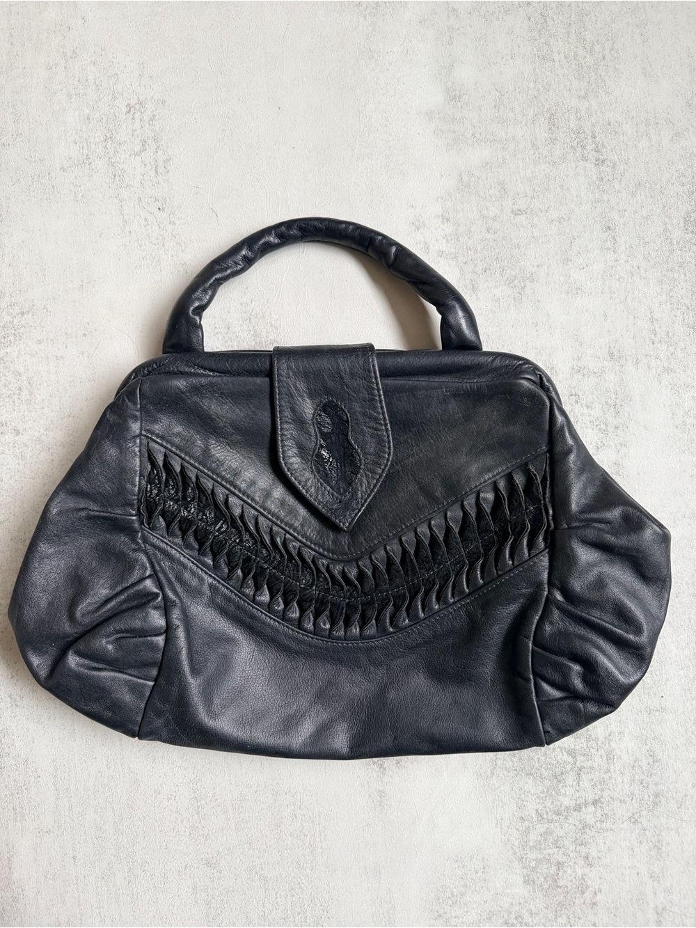 Leather by Mann of Canada | Black Leather & Suede 2in1 Bag. RARE.